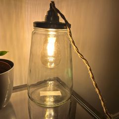 Large Pickle Jar Lamp with Natural Rope Cord