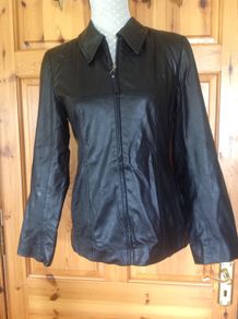 WALLIS Size 10 Leather Look Jacket