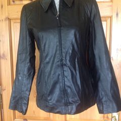 WALLIS Size 10 Leather Look Jacket