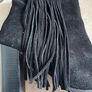 Black Leather Suede Ankle Boots Image 2