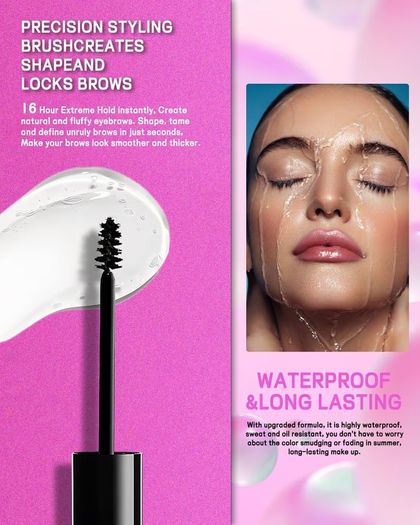 Brand New Eyebrow Gel Set 2-piece Black & Clear Long-lasting Waterproof Styling Kit