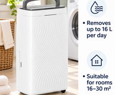 16L Day Dehumidifier with Activated Carbon Filter and Continuous Drainage