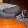 Travel  neck support pillow Reduced in black with a storage bag Image 5
