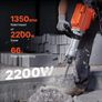 Demolition Jack Hammer Concrete Breaker 2200W Electric Hammer 2 Chisel Bits Image 8