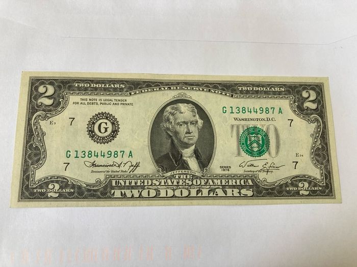 USA 1976 2 dollars note uncirculated
