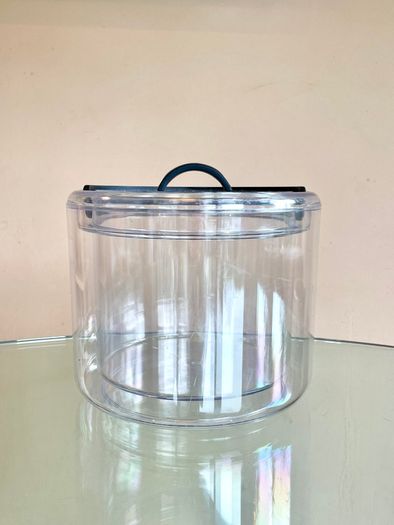 Vintage 80's Bodum Designer Double Wall Ice Bucket, Danish, Acrylic, "Shiro"