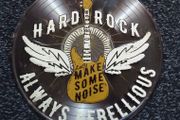 Hard Rock - Always Rebellious - Record Metal Embossed Sign