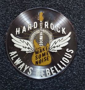 Hard Rock - Always Rebellious - Record Metal Embossed Sign