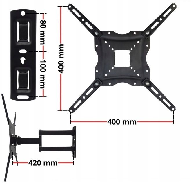 TV Wall Mount Bracket Tilt Swivel Full Motion 17-56"