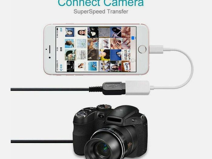 Genuine Lightning to Jack Cable Adapter USB iPhone Certified Apple MFI USB A OTG Camera Socket
