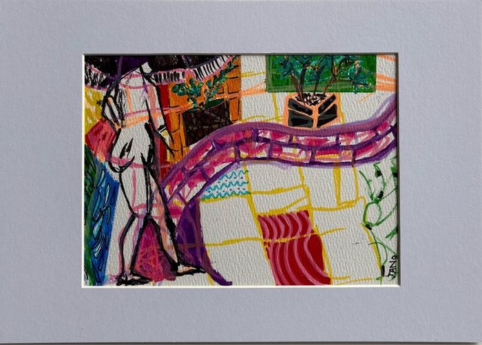 Original Art  Figurative Art Fauvist original Drawing