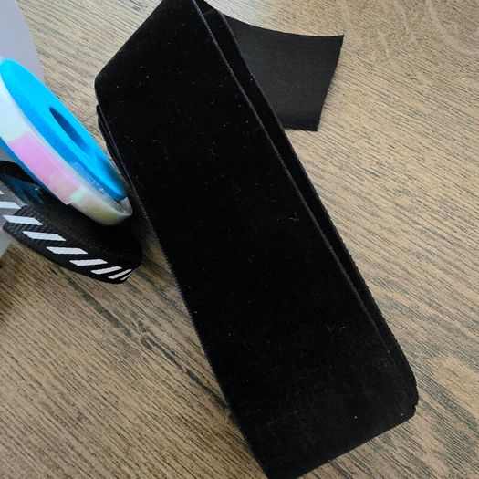 Bundle of black velvet ribbon