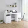 Desk White 140x50x76 cm Engineered Wood Image 2