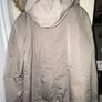 Primark Greige Grey-Brown Drawstring Parka Coat with Brown Fluffy Hood and Silver Buttons Image 2