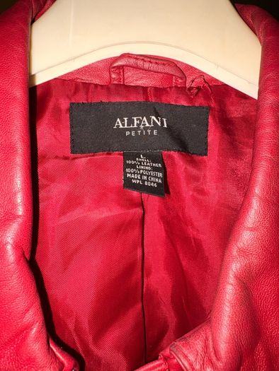 Alfani Red Genuine Leather Jacket