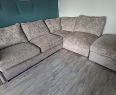 Stunning L-Shaped Corner Sofa with Matching Footstool - Excellent Condition