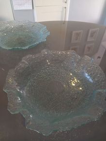 Large glass dishes x 2