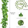 56 Feet Fake Ivy Garland Artificial Foliage Fake Leaves Hanging Garland Plant Greenery Leaves UV Resistant Vines with Fake Leaves for Bedroom Wedding Party Garden Wall Decoration Image 2