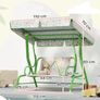 Kids Garden Swing Chair with Adjustable Canopy, Safety Belt, 2 Seater Hammock Swing Bench for Patio, Porch, Green Image 3