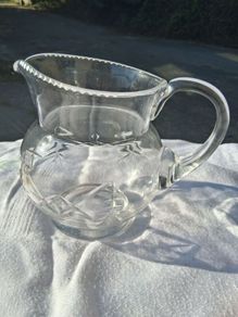 Vintage Hand Blown Glass Pitcher
