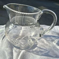 Vintage Hand Blown Glass Pitcher