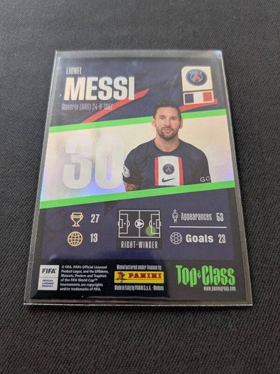 Panini Top Class 2023 Lionel Messi Winner Card  PSG #195