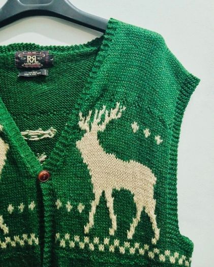 Rrl Double Ralph Lauren Vintage Rindeer Wool Vest