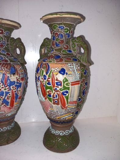 antique japanese satsuma vases vintage hand made and painted art decoration home decor table vintage vase antique gift presents  asian