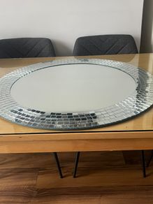 Mirror, Vintage IKEA Tranby round mosaic mirror