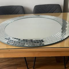 Mirror, Vintage IKEA Tranby round mosaic mirror