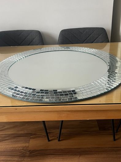 Mirror, Vintage IKEA Tranby round mosaic mirror