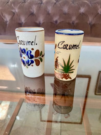 Stoneware Tequila Shot Glasses Tonala Mexico