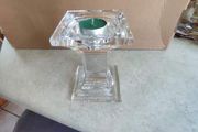 Tipperary Clear crystal Pillar Candle Stand , Signed , Square Candle Stand, Mint Condition. Take 3 different candle size.
