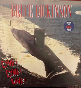 Bruce Dickinson (iron maiden) limited edition poster 12 inch single original 1990 release of dive dive dive vinyl record in mint condition