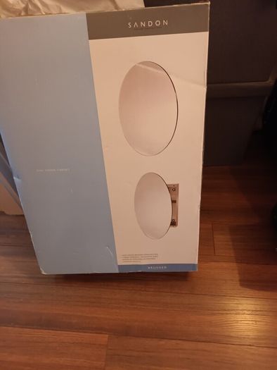 Sandon Brushed Stainless  Steel Oval Bathroom  Cabinet  & Double Sided Mirror. Never Opened.