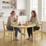 Set of 2 Bamboo Dining Chairs, Armless Kitchen Chairs with Slatted Seat, Natural Wood Image 4