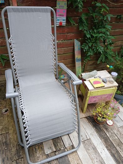 Grey deck chair