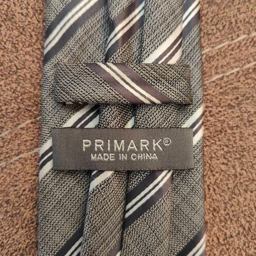 Grey striped tie