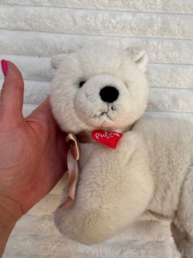Pia Pia Club by Heinrich Bauer Germany white Bear Plush approx. 19 cm. Used Please see photos
