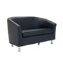 Tub Waiting room / Reception 2 seater sofa metal feet - Faux Leather Image 4