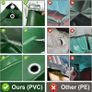 Tarpaulin PVC waterproof heavy duty 670g/mGreen,Reinforced Eyelets,Weatherproof, dust,snow,UV,cover for Outdoor Groundsheet Chicken Roof pool pond Building Caravan Lorry Boat tarp (2M x 3M) Image 5