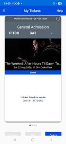 The Weeknd Pitch tckt Sat 22nd