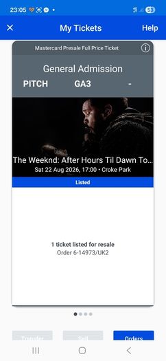 The Weeknd Pitch tckt Sat 22nd