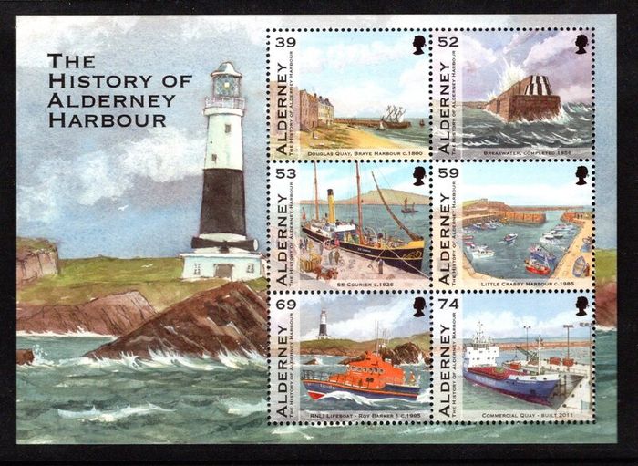 2012 Alderney The history of Alderney Harbour Commemorative Stamps Miniature Sheet Mint Never Hinged (MNH)