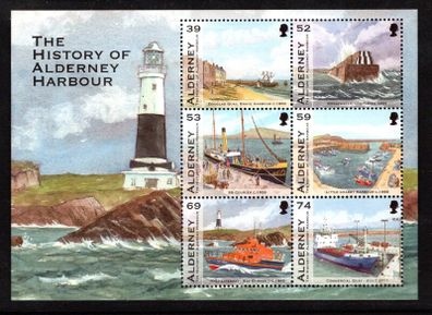 2012 Alderney The history of Alderney Harbour Commemorative Stamps Miniature Sheet Mint Never Hinged (MNH)