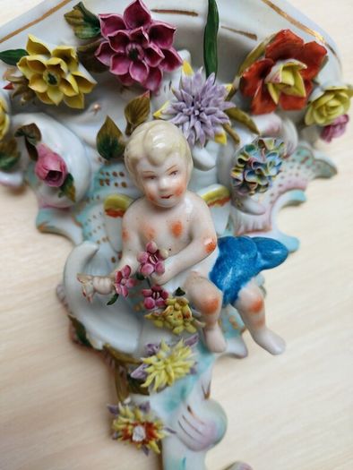 Pair Antique Porcelain Wall shelves