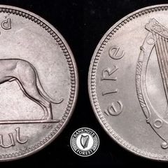 [#2384] - Ireland 1953 | Irish 6p | 6 Pence | Wolfhound | KM.13a