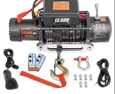 13500 LBS Electric Winch 12V 6120KG 13500LBS For 4X4 92FT Synthetic Trailer Ropes Towing Strap