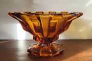 Art deco amber glass centrepiece bowl