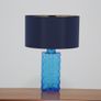 Vintage Swedish Blue Glass Table Lamp, 1960s. Image 9